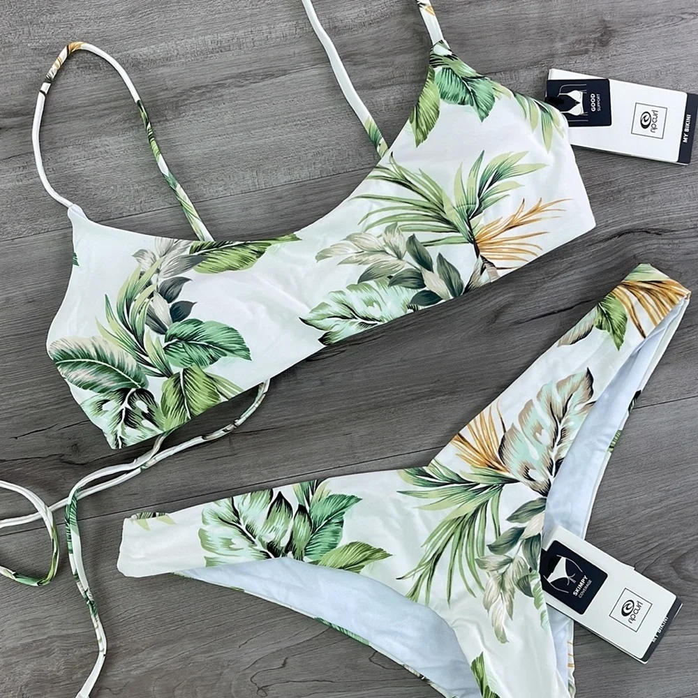 ☀️RIP CURL☀️ PALMETTO CROP PALMETTO SKIMPY BIKINI SET